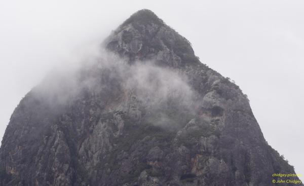 Tibrogargan In Cloud: Mount Tibrogargan taken in the mist and clouds.