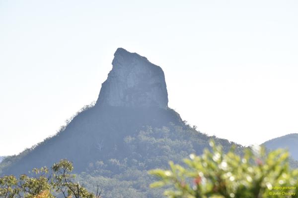 Mount Coonowrin: Mount Coonowrin from the Glasshouse Mountains Lookout taken in the early morning.